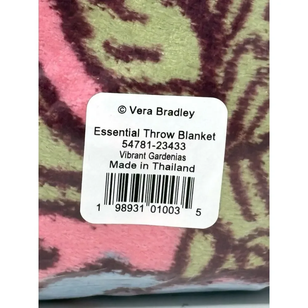 Vera Bradley Vibrant Gardenias Essential Throw Blanket Floral Bright Colorful